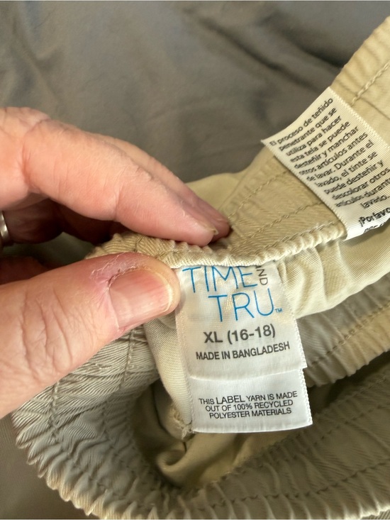 Time and Tru Pants - Time and Tru Women Khaki Elastic Waist Pants - Khaki
